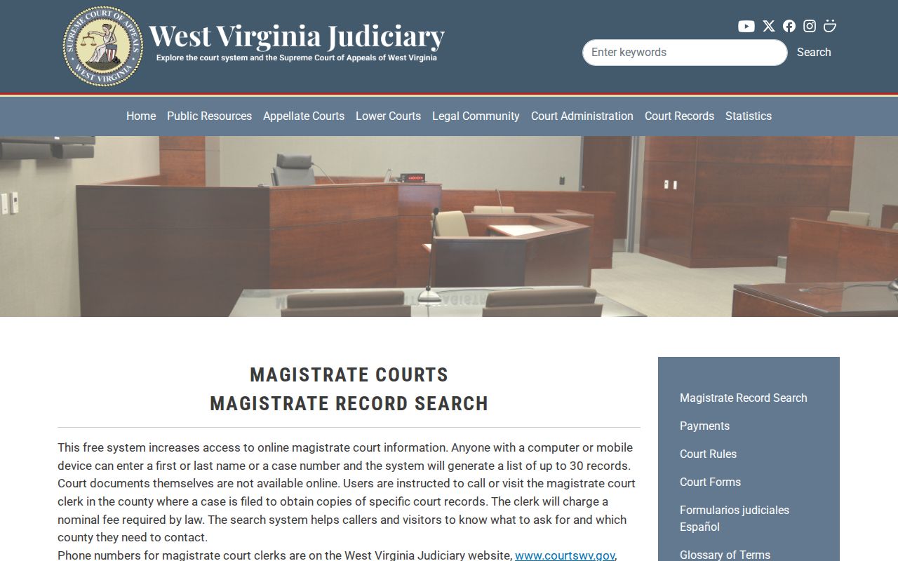 Tucker County criminal docket magistrate search instructions