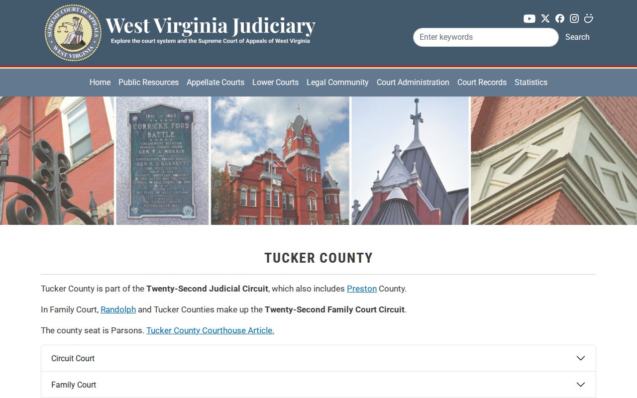 Tucker County criminal court docket judiciary contacts