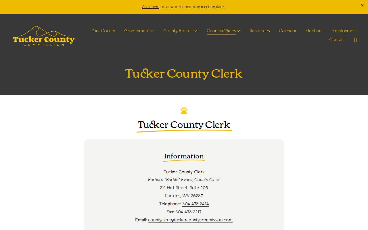 Tucker County civil docket and County Clerk distinction